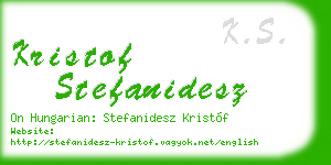 kristof stefanidesz business card